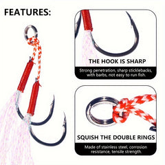 5pcs Slow & Fast Jigging Lure Hooks Fishing Tackle