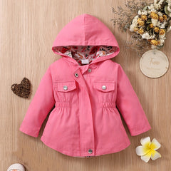 Girl's Patchwork Hooded Cotton Coat Baby's Top Child's Outwear
