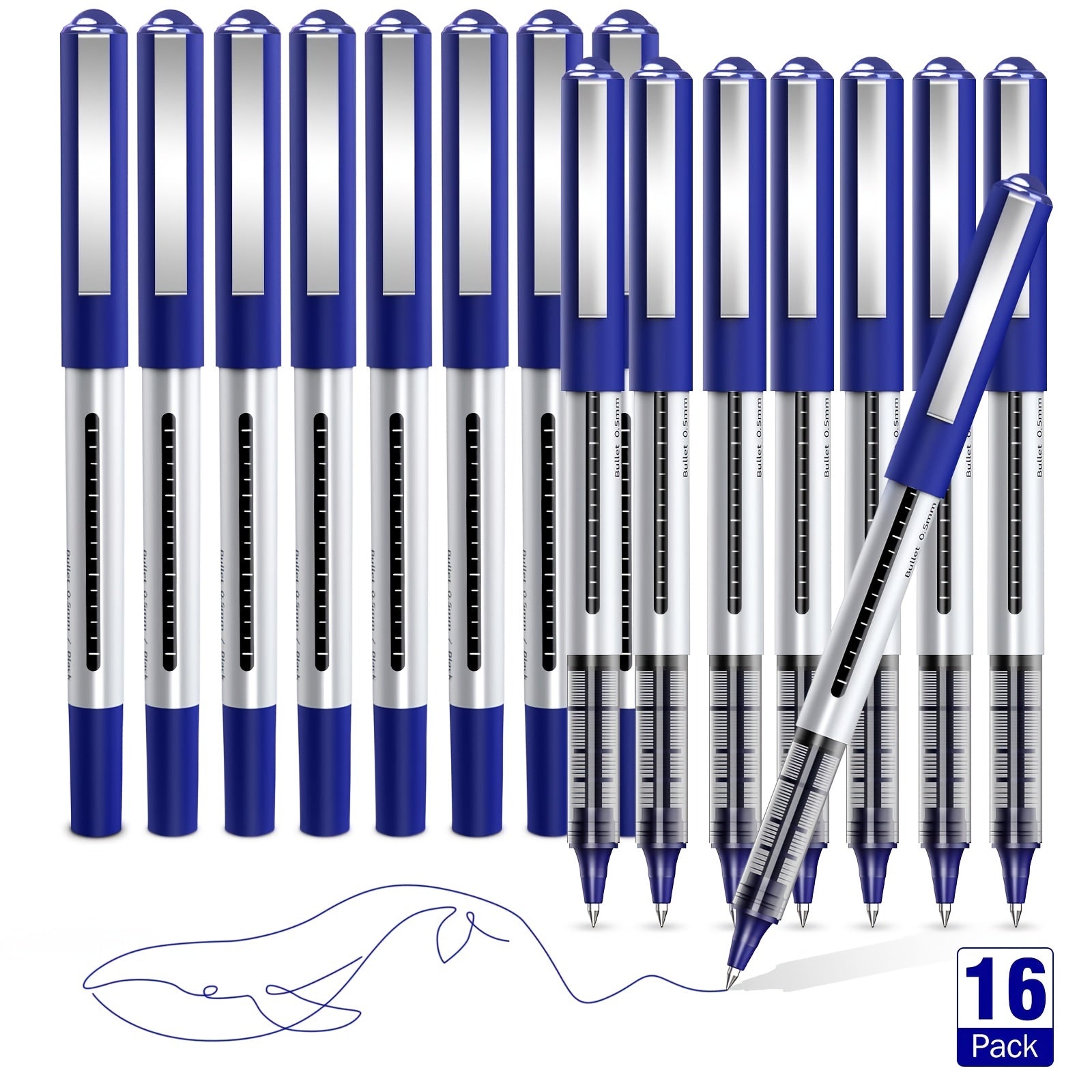 12 pcs Rollerball Pens 0.5mm Quick Drying Ink