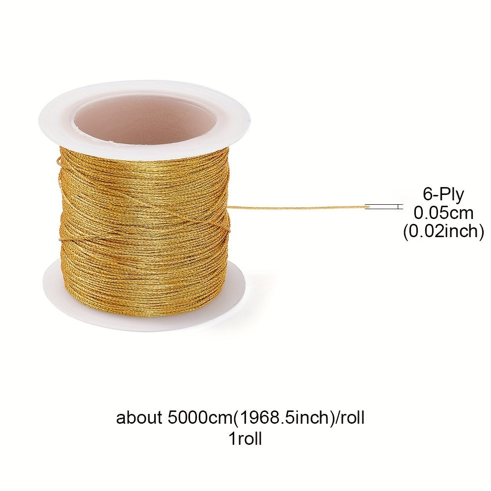 50m Golden Silk Thread for DIY Jewelry Making