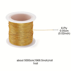 50m Golden Silk Thread for DIY Jewelry Making