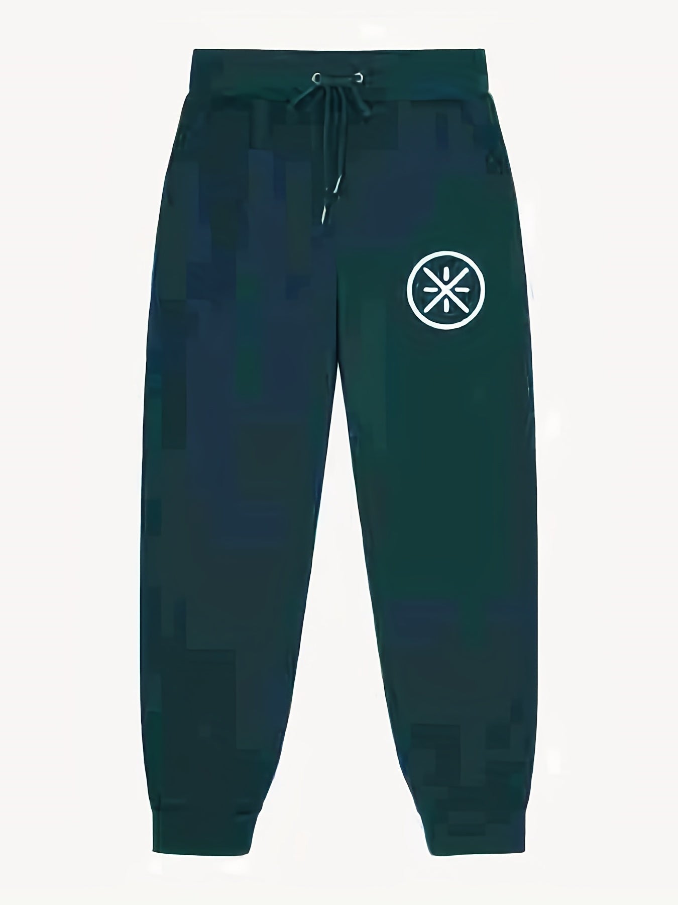 Symbol Pattern Print Men's Pants Drawstring Comfy Active Stretch Trousers