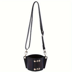 Adjustable Shoulder Strap PU Leather Water Bottle Sleeve for Hiking