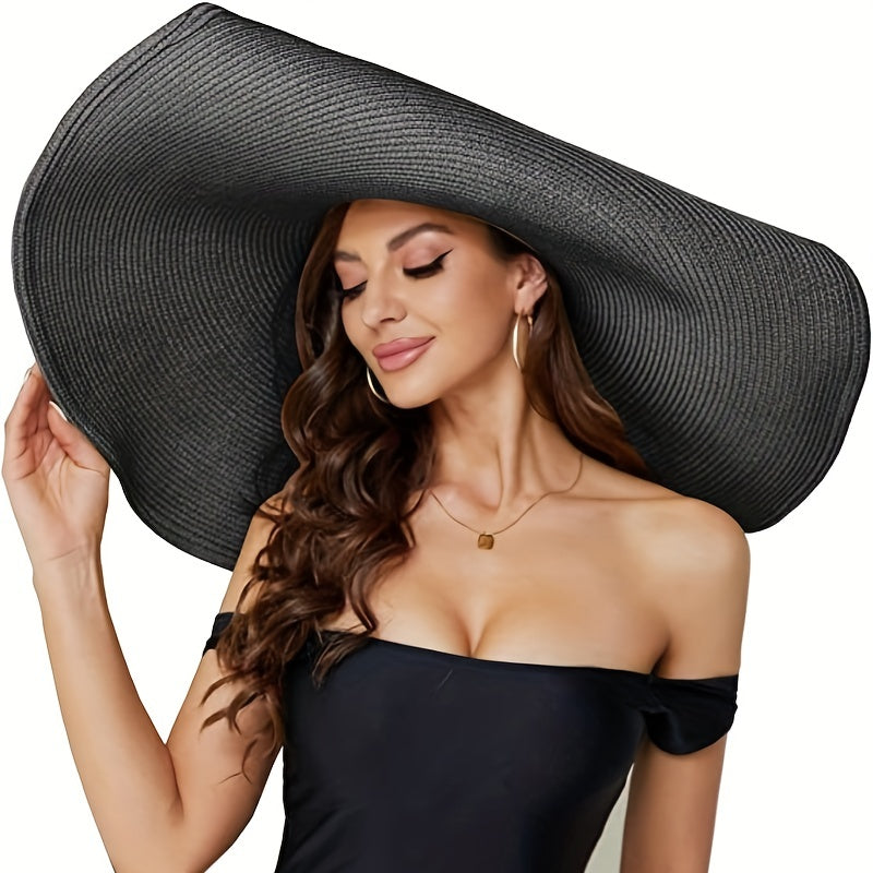 Large Brim Straw Hat Solid Breathable Casual Sun Hat