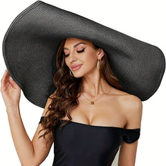 Large Brim Straw Hat Solid Breathable Casual Sun Hat