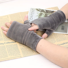 High Elastic Velvet Half Finger Gloves for Men and Women