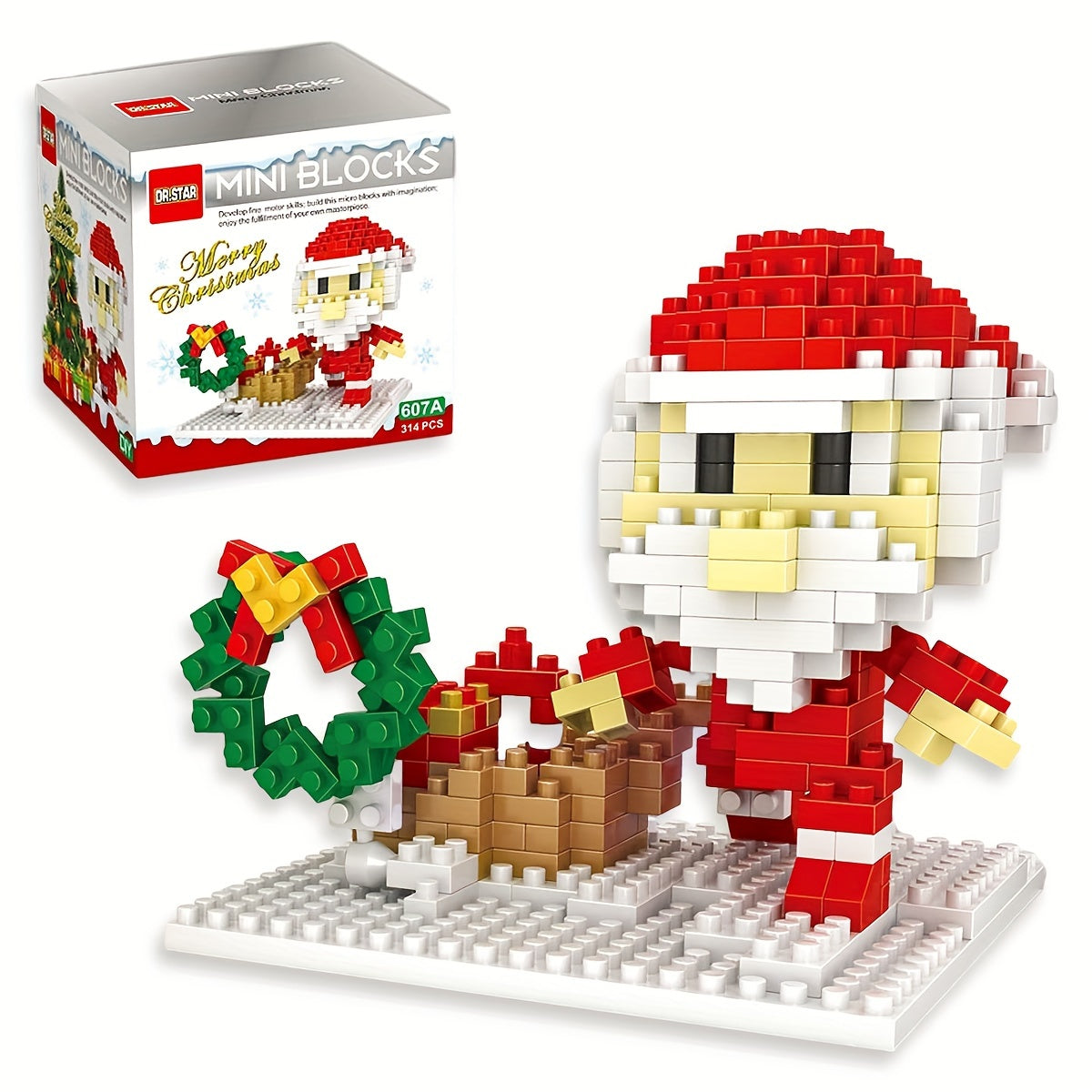 Christmas Building Blocks Set 314pcs Holiday Present Box Stacking Toys