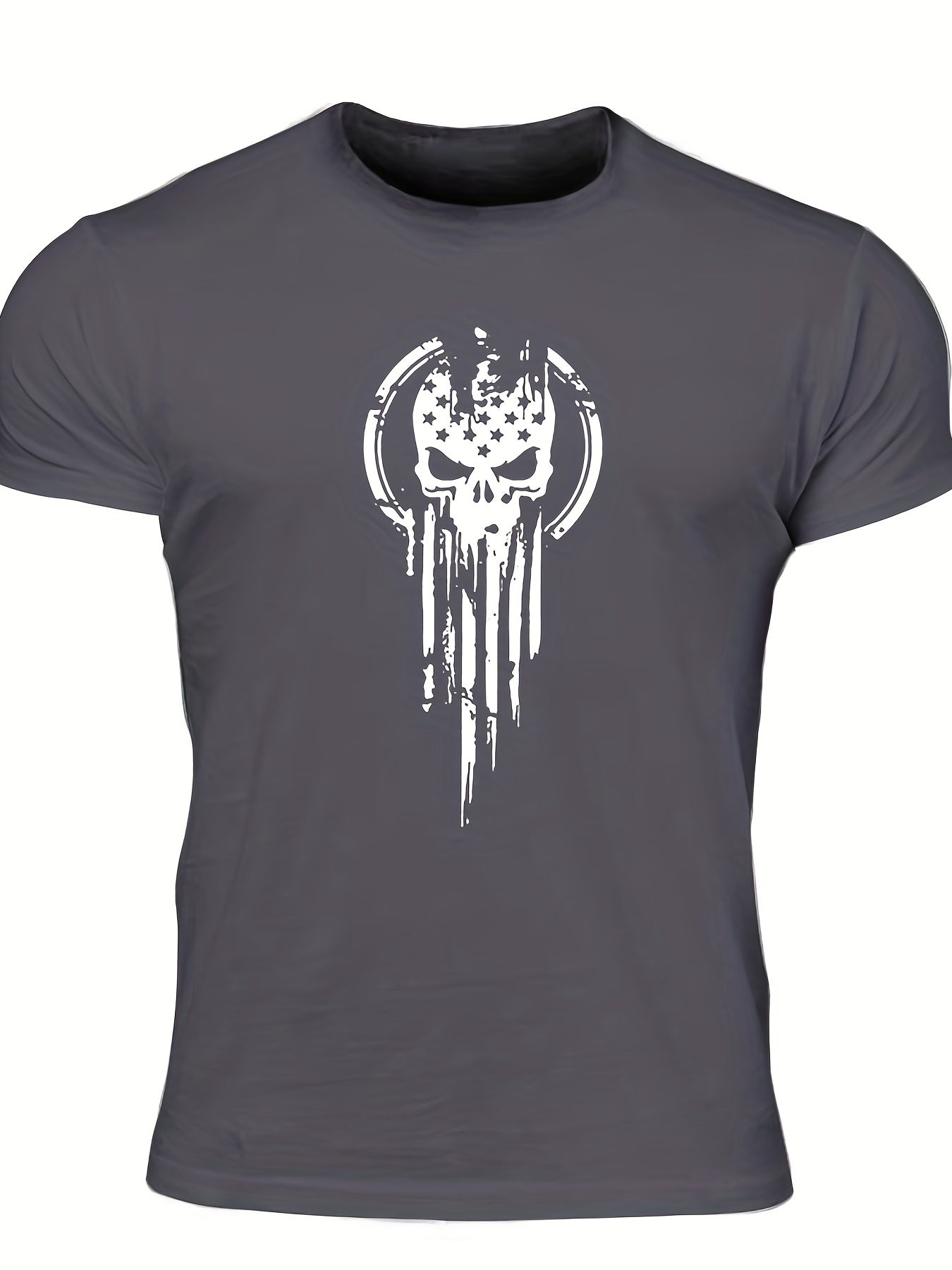 Vintage Skull Graphic T-Shirt for Men Comfortable Crew Neck Tee