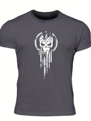Vintage Skull Graphic T-Shirt for Men Comfortable Crew Neck Tee