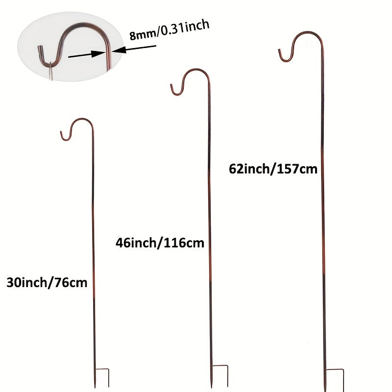 Copper Shepherd Hooks for Hanging Bird Feeders