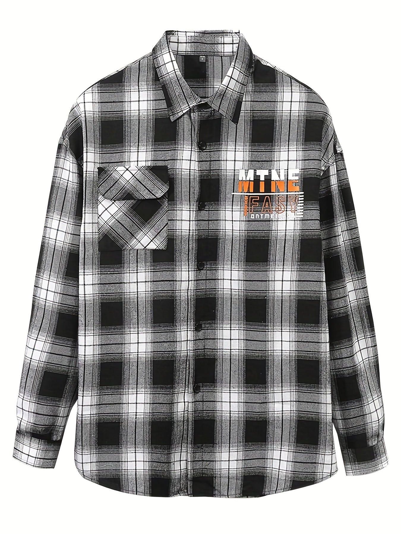 Plaid Print Men's Casual Button Up Long Sleeve Shirt