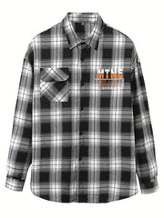 Plaid Print Men's Casual Button Up Long Sleeve Shirt