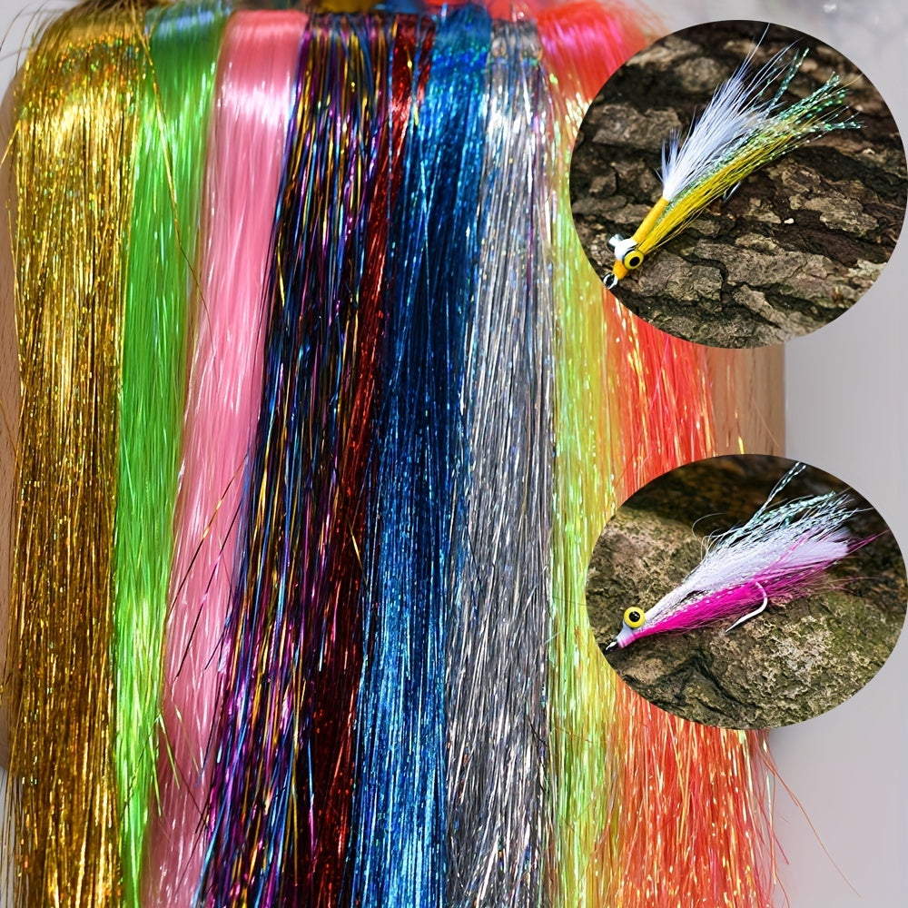 9pcs Colorful Soft Flash Fly Tying Material Fishing Gear Accessories