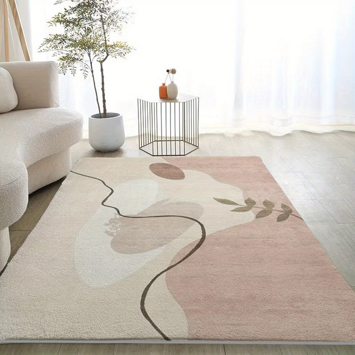 Fluffy Faux Wool Area Rug Soft Comfortable Living Room Dining Carpet