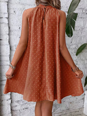 Solid Halter Neck Dress Sleeveless Summer Dress
