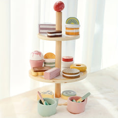 Wooden Ice Cream Shop Dessert Counter Toy for Kids