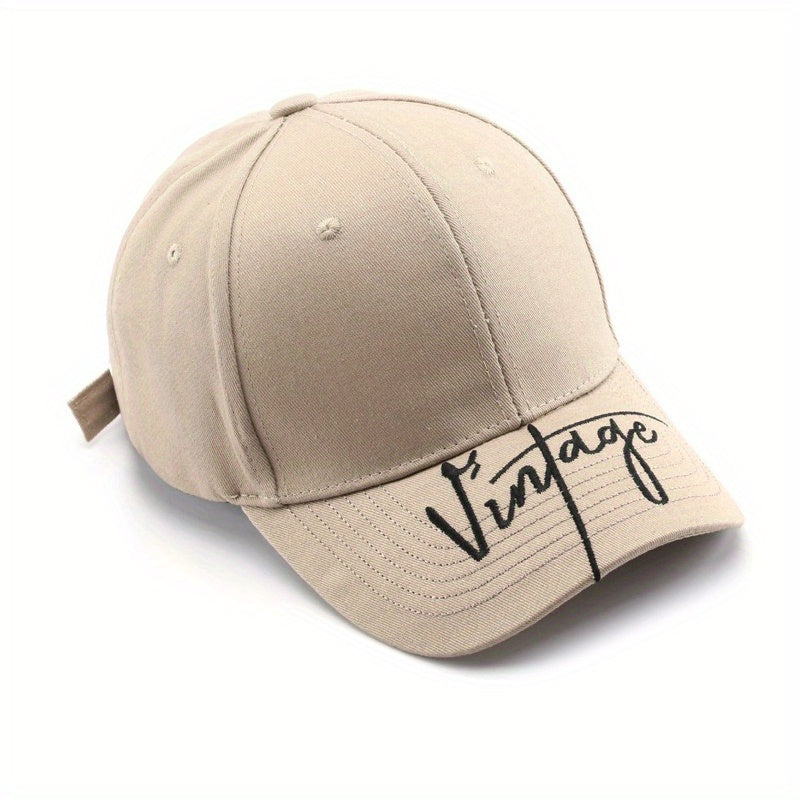 Embroidered Retro Letter Peaked Cap Sunscreen Baseball Cap