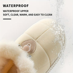 Plush Lined Slipper Boots Waterproof Thermal Snow Boots