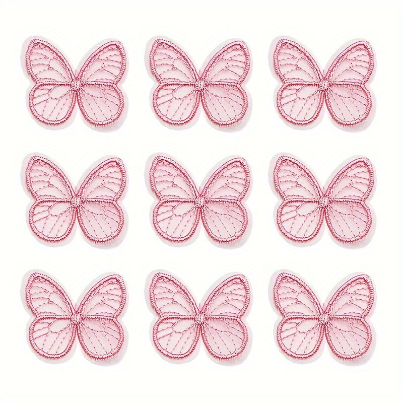 9pcs Butterfly Appliques for Headwear Hairpin Crafts Decor Patches
