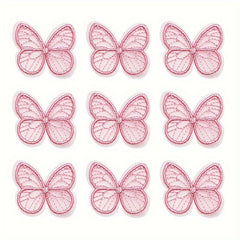 9pcs Butterfly Appliques for Headwear Hairpin Crafts Decor Patches