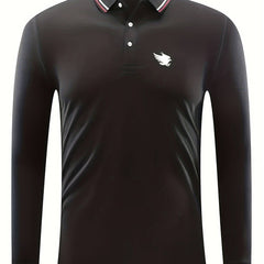 Men's Long Sleeve Flying Eagle Print Sports Shirt