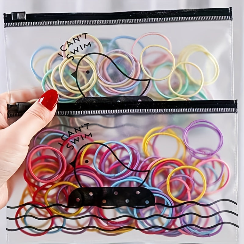 100pcs Girls Hair Tie Stretch Rubber Bands Hair Rope Accessories