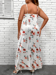 Floral Print V Neck Maxi Cami Dress