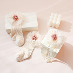 2pcs Baby Girl Bow Socks & Headband Set