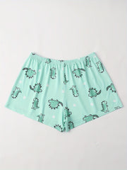 Women's Plus Dinosaur Print Pajama Shorts
