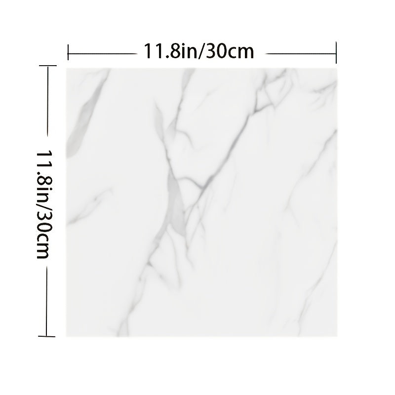 10pcs Peel And Stick Marble Floor Tile Waterproof Bathroom Flooring