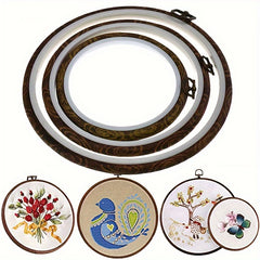 Vintage Cross Stitch Hoop DIY Embroidery Hoop Wood Grain Embroidery Frame