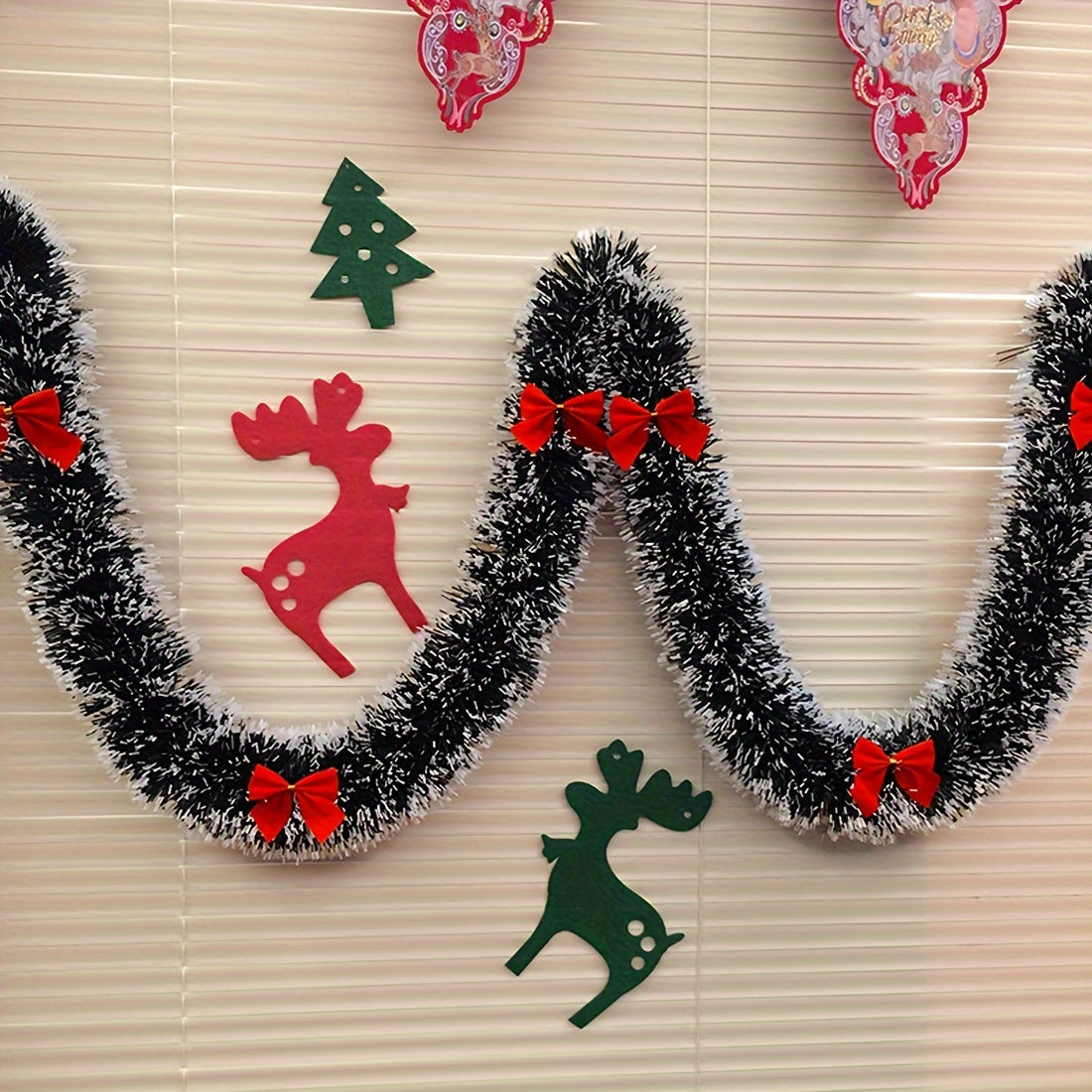 Christmas Rattan Dark Green And Edge Christmas Decoration Strips