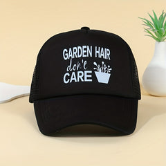 Garden Hair Don't Care Baseball Cap Mesh Trucker Hat Adjustable Sun Hats
