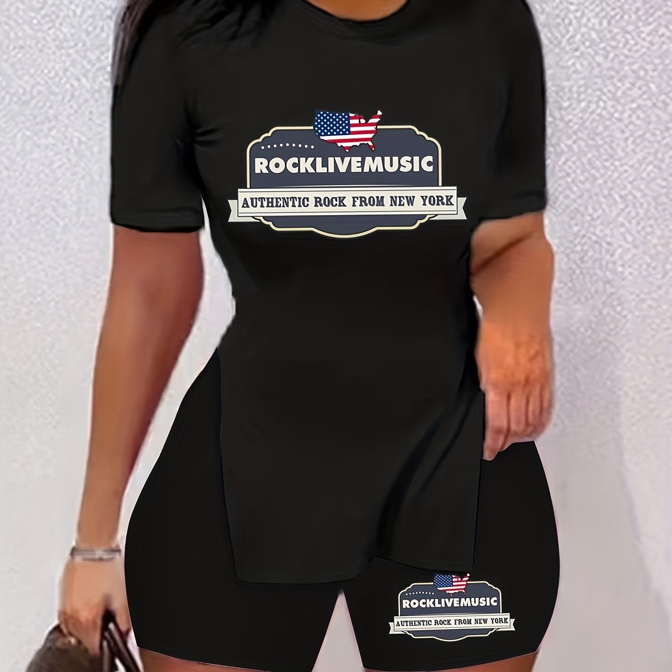 T-shirt & Shorts Set Casual Outfit Spring Summer Women's Clothing