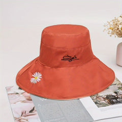 Candy Reversible Bucket Hat with Daisy Embroidery