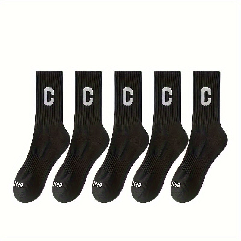 6 Pairs Letter Print Socks Women's Stockings
