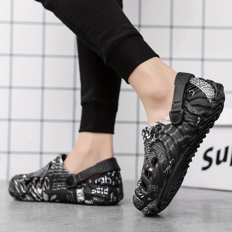 Women's Pattern Hole Shoes Casual Comfortable And Breathable Outdoor Slippers