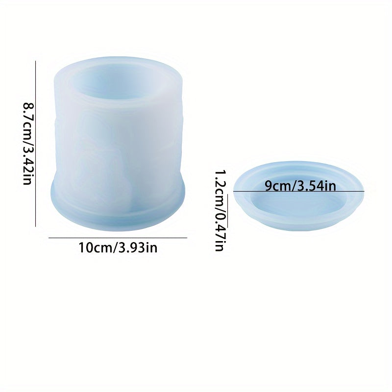 Concrete Candle Jar Silicone Mold With Lid DIY Christmas Silicone Mould