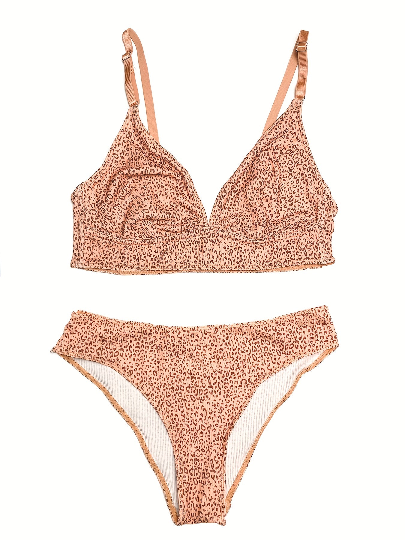 Leopard Print Wireless Bra & Bikini Panties Set