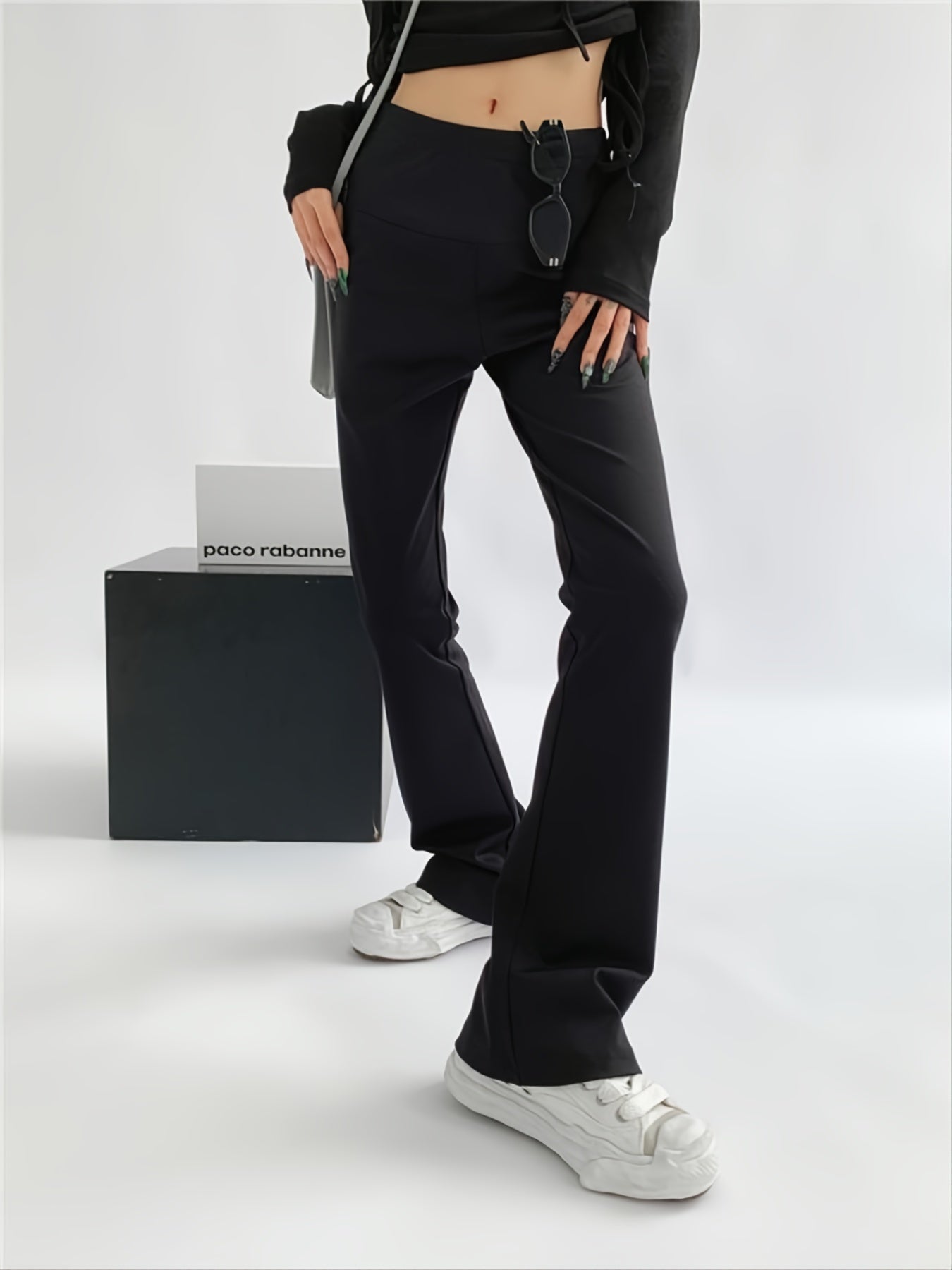 Women's Solid Stretchy High Waist Pants