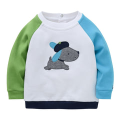 Cute Puppy Embroidery Baby Boy Sweatshirt