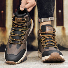 Men's High Top Hiking Boots Comfy Non Slip Lace Up Durable Shoes