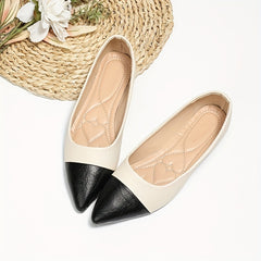 Women's Cap Toe Flats Soft Sole Slip On Shoes