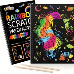 Rainbow Scratch Off Notebooks Arts & Crafts Kit for Kids