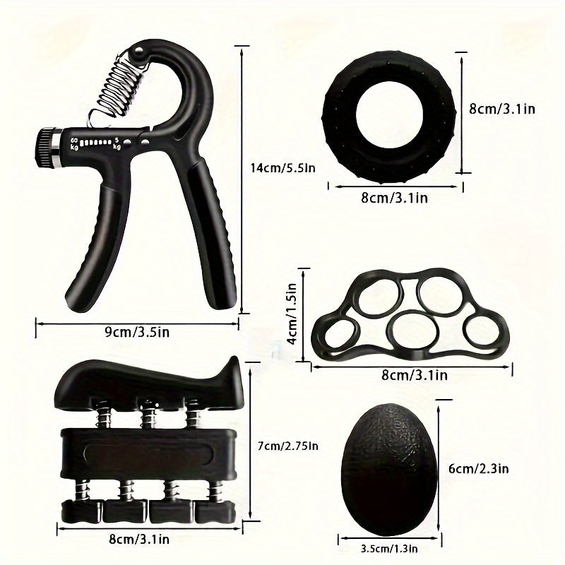 Grip Strength Trainer Kit - Finger, Wrist, and Hand Grip Exercise Set