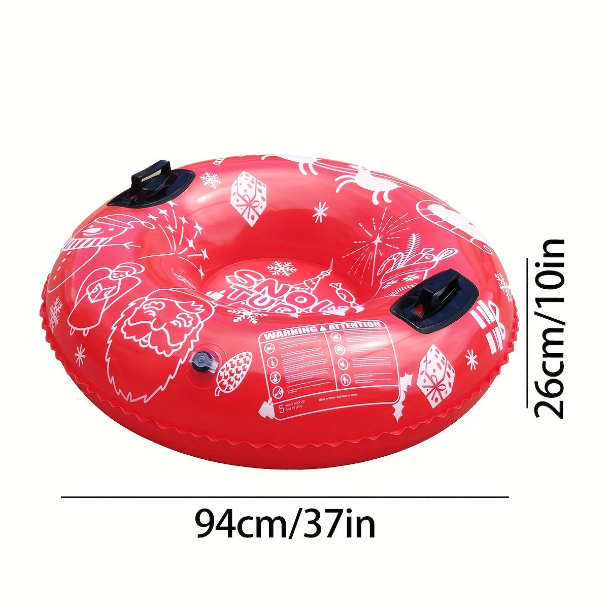Snow Tube Heavy Duty Sled With Handle Winter Outdoor Skiing Sled