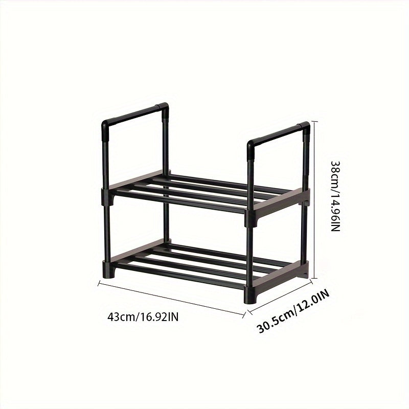 2-Layer Shoes Storage Rack Floor Standing Organizer Shelf