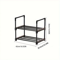 2-Layer Shoes Storage Rack Floor Standing Organizer Shelf
