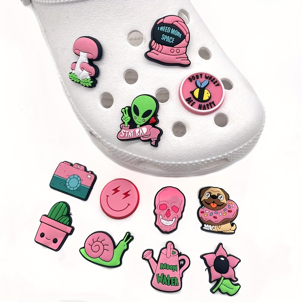 12pcs Pink Shoe Charms for Hole Shoes