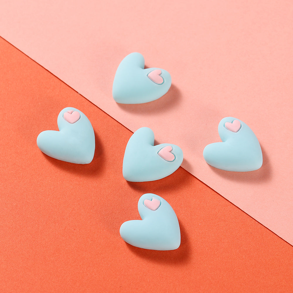 10pcs DIY Resin Decoration Heart M Beans Mini Food Cream Glue Resin Accessories
